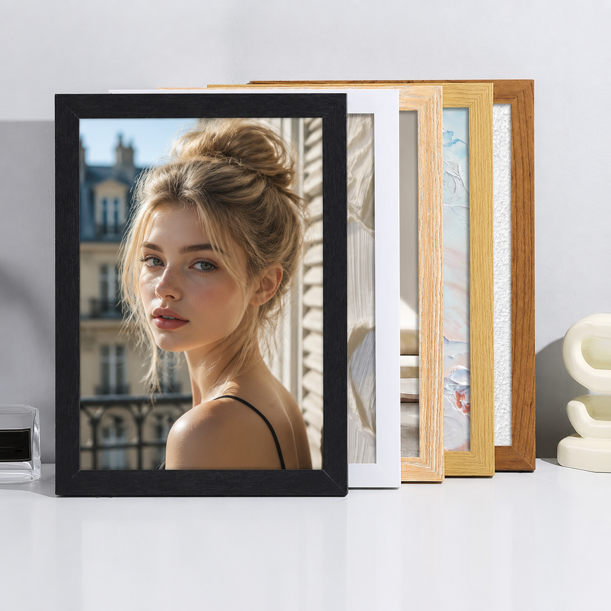 Minimalist Wooden Photo Frame Display Stand: 5, 6, 7, 8, 10, and 12 Inches