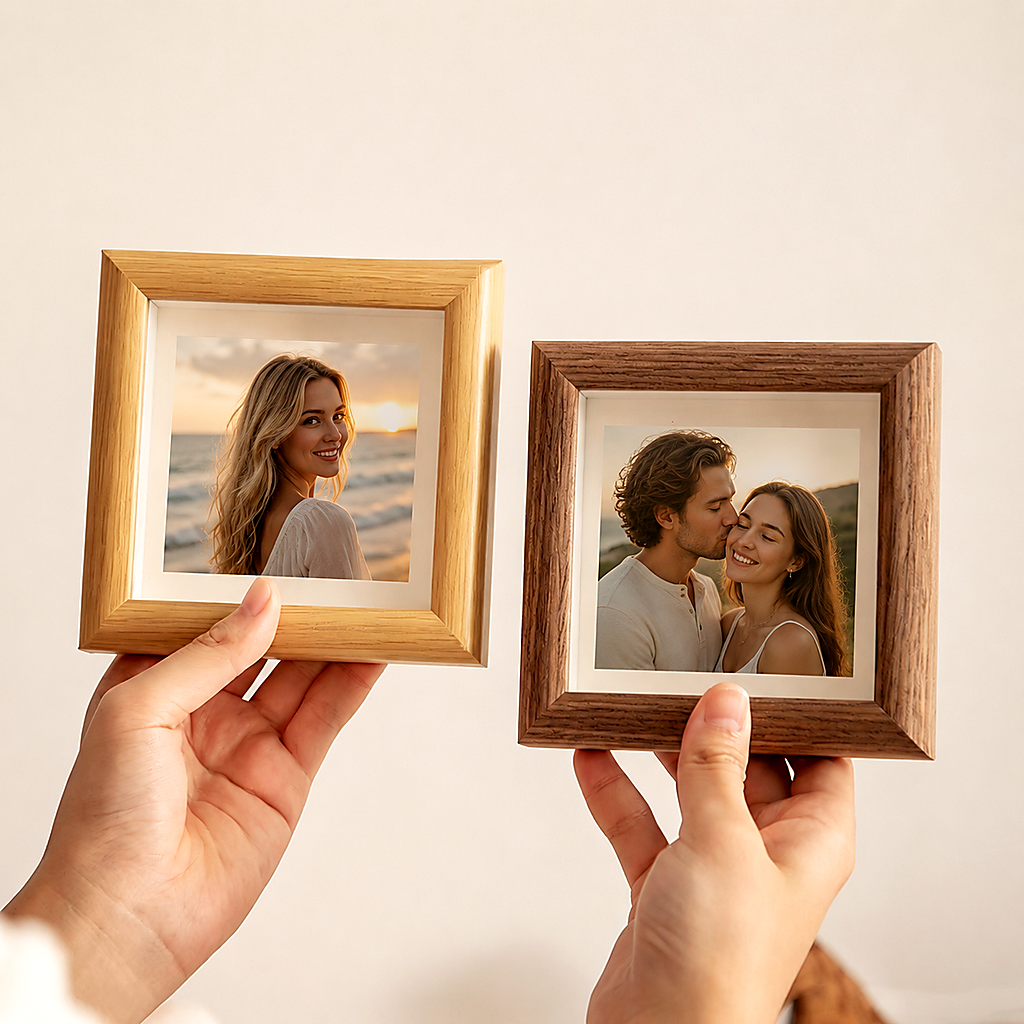 3D Hollow Wooden Picture Frame Display Stand: 5, 6, 7, 8, and 10 Inches