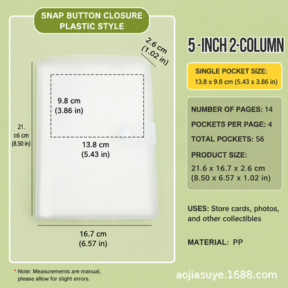 3/4/5/6-inch transparent photo albums for storing laminated photos